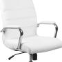 Flash Furniture Mid-Back White LeatherSoft Executive Swivel Office Chair with Chrome Base and Arms