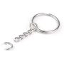 100pcs 1''/25mm Metal Split Key Ring with Chain Silver Key Ring Keychain Ring Parts Open Jump Ring and Connector Accessories for DIY (100pcs Split Key Ring with Chain)