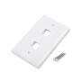 Cable Matters 10-Pack Low Profile 2-Port Keystone Jack Wall Plate in White