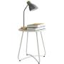 HollyHOME Small Round Patio Metal Side Snack Table, Accent Anti-Rust Steel Coffee Table for Garden, Modern Weatherproof Outdoor End Table, (H) 17.55'' x(D) 15.60'', White