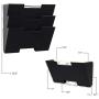 Wallniture Lisbon Wall File Holder Organizer for Office Organization and Storage, 3-Tier Mail and Magazine Holder Metal Black