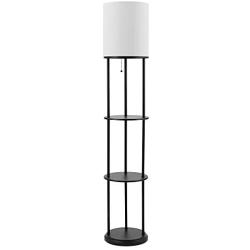 Globe Electric 67042 Reid Floor Lamp, 57.5'', Matte Black with White