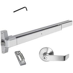 Dynasty Hardware Push Bar Panic Exit Device Aluminum, with Exterior Lever