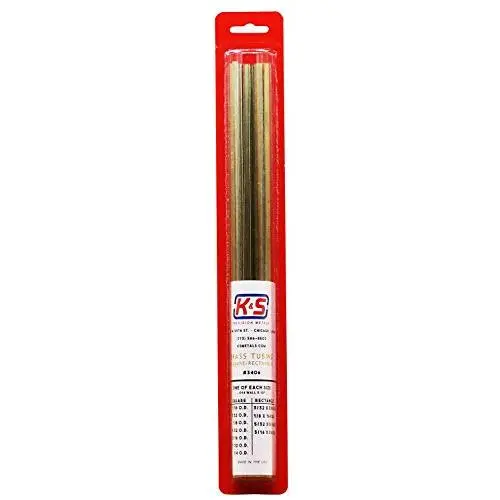 K & S Precision Metals 3406 Brass Tube, Square - 1/16, 5/32, 1/8, 5/32, 3/16, 7/32, 1/4 Rectangle - 3/32 x 3/16, 1/8 x 1/4, 5/32 x 5/16, 3/16 x 3/8, 11 Pieces per Pack, Made in The USA K & S Precision Metals 3406 Brass Tube, Square - 1/16, 5/32, 1/8, 5/32, 3/16, 7/32, 1/4 Rectangle - 3/32 x 3/16, 1/8 x 1/4, 5/32 x 5/16, 3/16 x 3/8, 11 Pieces per Pack, Made in The USA