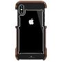 iPhone Xs Max Wood Metal Frame Case,Drop Protection Ultra Thin Aluminum Metal Cover Protective Case Shockproof Dropproof Bumper Frame for Apple iPhone Xs Max 6.5inch 2018 (Black)