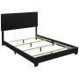 Crown Mark Erin Upholstered Panel Bed in Black, Full