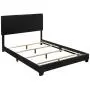 Crown Mark Erin Upholstered Panel Bed in Black, Full Crown Mark Erin Upholstered Panel Bed in Black, Full