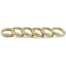 JCBIZ 6pcs 28mm Round Spring Snap Hooks Clip DIY Accessories for Handbag Purse Shoulder Strap Key Chains Buckle Alloy Circle Round Carabiner Metal Spring Key Ring Gold