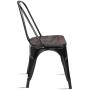 COSTWAY 18 Inch Dining Chair Set of 4, Industrial Vintage Stackable Metal Stools, Counter Bar Stools with High Backrest, Wood Seat, for Home, Kitchen and Cafe Bar Use