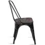 COSTWAY 18 Inch Dining Chair Set of 4, Industrial Vintage Stackable Metal Stools, Counter Bar Stools with High Backrest, Wood Seat, for Home, Kitchen and Cafe Bar Use