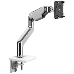 Humanscale M8.1 Adjustable Monitor Arm with Two Piece Clamp Mount and Base - Polished Aluminum M81CMWBTB