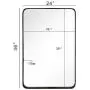 ANDY STAR Wall Mirror for Bathroom, 24x36 Inch Black Bathroom Mirror, Stainless Steel Metal Frame with Rounded Corner, Rectangle Glass Panel Wall Mounted Mirror Decorative for Bathroom ANDY STAR Wall Mirror for Bathroom, 24x36 Inch Black Bathroom Mirror, Stainless Steel Metal Frame with Rounded Corner, Rectangle Glass Panel Wall Mounted Mirror Decorative for Bathroom