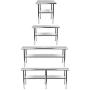 Stainless Steel Work Table | Choose From 43 Sizes | NSF Metal Table For Commercial and Residential Applicaitons.
