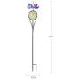 Exhart Solar Spinning Purple Lotus Flowers w/Solar Powered Thermometer LED Lights Garden Stake - Flower Stake Decorative Yard Décor – Durable, Metal & Plastic Stake for Outdoor Décor, 8.5”x8.5”x38”