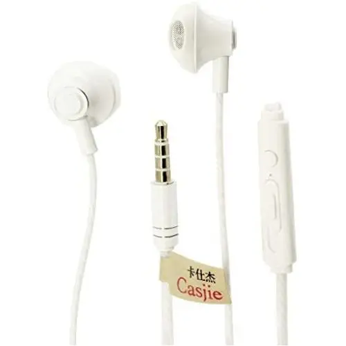 Casjie Metal Heavy Bass in-Ear Headphones Stereo Headset 3.5mm Wired Earphone with Microphone (White) Casjie Metal Heavy Bass in-Ear Headphones Stereo Headset 3.5mm Wired Earphone with Microphone (White)