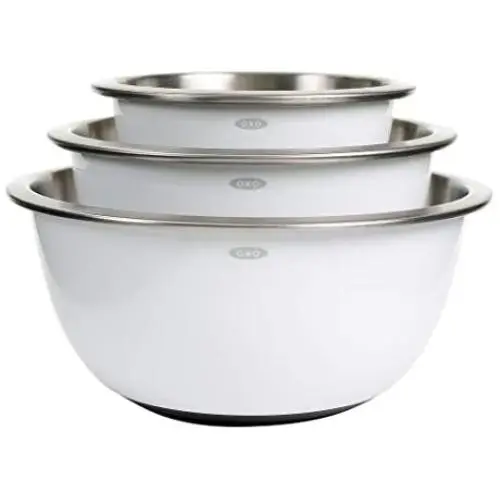 OXO Good Grips 3-Piece Stainless-Steel Mixing Bowl Set OXO Good Grips 3-Piece Stainless-Steel Mixing Bowl Set