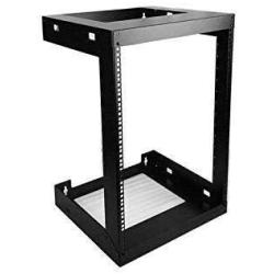 Raising Electronics 15U Wall Mount Open Frame 19 Inch Server Equipment Rack Threaded 15 Inch Depth Black (15U)