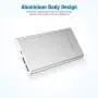 POWERADD Pilot 4GS 12000mAh Portable Charger 8 Pin Input Power Bank with 3A High-Speed Output Compatible with iPhone, iPad, iPod, Samsung and More - Silver (8 Pin Cable Include)