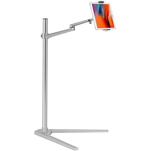 Viozon Tablet Floor Stand, Holder for iPad,Applicable to3.5~6.7inch Smart Phone and 7~13 inch Tablet Such as iPad, iPhone X, iPad Pro,iPad Mini, iPad Air 1-2 / iPad 2-4 (Silver)