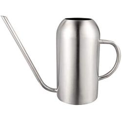 IMEEA 45oz/1.3L Watering Can for Indoor House Plants Long Spout Brushed Stainless Steel Watering Pot (Silver)