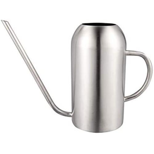 IMEEA 45oz/1.3L Watering Can for Indoor House Plants Long Spout Brushed Stainless Steel Watering Pot (Silver)