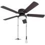 Ceiling Fan Pull Chain, 2 pieces 3mm Diameter Beaded Ball Fan Pull Chain, 12 Inches Fan Pulls Set with Connector (ORB)