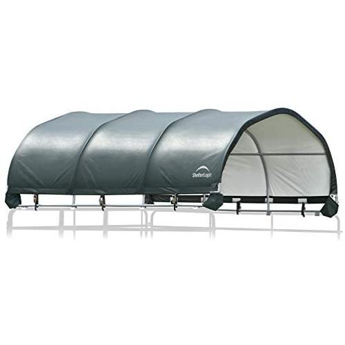 ShelterLogic 12 x 12 Corral Shelter and Livestock Shade Waterproof and UV Treated Universal Cover for Horses, Goats, and Other Livestock (Corral Panels Not Included)
