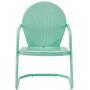 Crosley Furniture KO10004AQ Griffith 3-Piece Retro Metal Outdoor Seating Set with 2 Chairs and Side Table, Aqua