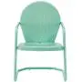 Crosley Furniture KO10004AQ Griffith 3-Piece Retro Metal Outdoor Seating Set with 2 Chairs and Side Table, Aqua