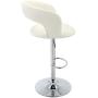 Brage Living Adjustable Height Barstool PU-Leather Bar Stool with Footrest - Ivory