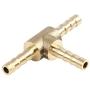X AUTOHAUX 4mm Hose Barb Brass 3 Way Tee Connector Adaptor for Air Water Gas Oil Pipe 5pcs