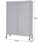 JS HOME Heavy Duty Garment Rack, Free-Standing Rolling Clothes Rack with Fitted Beidge Non-Woven Cover, Extra Large Wardrobe Storage Rack/Organizer