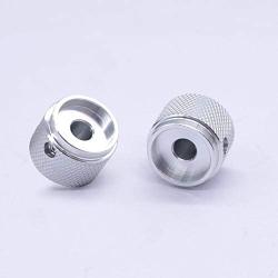 Taiss/ 2pcs Silver Color Aluminum Rotary Electronic Control Potentiometer Knob for 6 mm Diameter Shaft, Volume Control Knobs, Audio knob, Guitar Knobs，Switch Knob, 20mm Dia. x 15.5mm Height