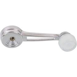 Window Crank compatible with Ford F-Series 73-79/Bronco 80-86 Front Chrome Body-White Knob Metal Set of 2