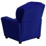 Flash Furniture Contemporary Blue Microfiber Kids Recliner with Cup Holder