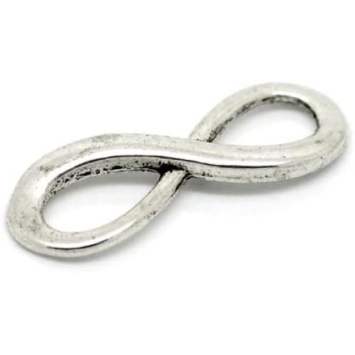 RUBYCA 30pcs Silver Tone Infinity Symbol Metal Sideways Bracelet Connector Vintage Style DIY Jewelry Link Findings