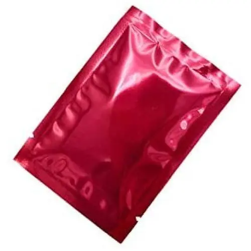 QQ Studio 100 PCS Metallic Mylar Foil Open Top Sealable Bags (6x9cm (2.3x3.5''), 100x Red)