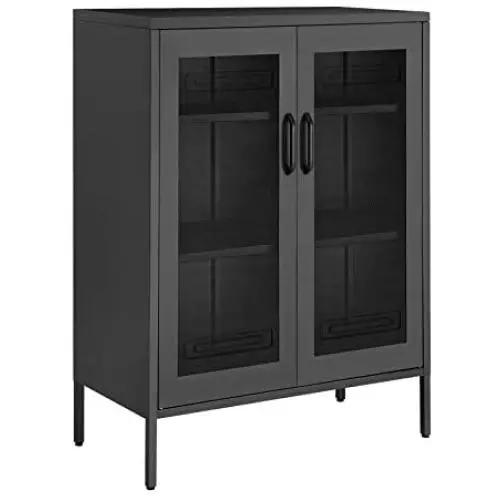 SONGMICS Metal Storage Cabinet with Mesh Doors, Multipurpose Storage Rack, 3-Tier Office Cabinet, Max. Load Capacity 55 lb per Tier, Black UOMC002B01 SONGMICS Metal Storage Cabinet with Mesh Doors, Multipurpose Storage Rack, 3-Tier Office Cabinet, Max. Load Capacity 55 lb per Tier, Black UOMC002B01