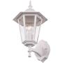 YaoKuem Outdoor Wall Lantern, Wall Sconce as Porch Lighting Fixture, E26 Base 60W Max, Metal Housing Plus Glass, Wet Location Rated, Bulbs not Included (White)