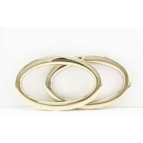 9cm 3 1/2 inch Oval Metal zinc Alloy Oval Cut Out Purse Handles Handbag Handle for Bag Making Purse Making Handle Replacement a Pair (2 Pieces) per lot Golden P80