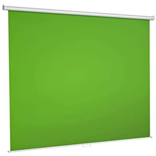 Green Screen Backdrop,75x79, Wall-Mounted Pull-Down Retractable Style,Wrinkle-Resistant Fabric, Solid Aluminium Metal Casing, Chroma Key for Photo Video, Live Game,Virtual Studio, Studio Photo ect