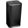 Amazon Basics 32 Liter / 8.5 Gallon Soft-Close Metal Trash Can with Liner and Foot Pedal - Black