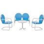 Crosley Furniture Griffith 4-Piece Metal Outdoor Conversation Set with Table, Loveseat, and 2 Chairs - Sky Blue