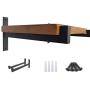 OVOV 2 Pcs Steel Heavy Duty Shelf Brackets Wall Mounted Industrial Metal Shelf Supports Matte Black 12 Inches