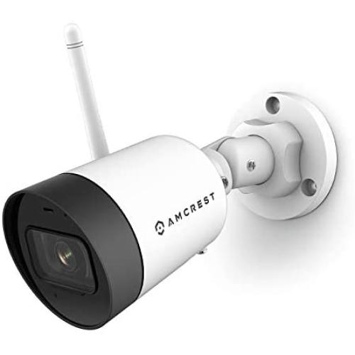 Amcrest SmartHome 4MP Outdoor WiFi Camera Bullet 4MP Outdoor Security Camera, 98ft Night Vision, Built-in Mic, 101° FOV, 2.8mm Lens, MicroSD Storage, ASH42-W (White)