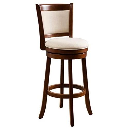 Christopher Knight Home 296632 Mallik Fabric Swivel Armless Barstool, Beige