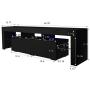 HOVNEE TV Stand Entertainment Center with 20 LED Color Effects, Living Room Console Table Storage Cabinet Television Stands for 65 inch TVs, Black