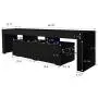 HOVNEE TV Stand Entertainment Center with 20 LED Color Effects, Living Room Console Table Storage Cabinet Television Stands for 65 inch TVs, Black