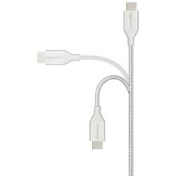 Amazon Basics Double Braided Nylon USB-C to USB-A 2.0 Fast Charging Cable, 3A - 10-Foot, Silver