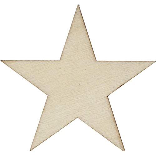 50 Small 1.5 inch Size Wood Stars 1-1/2 inch